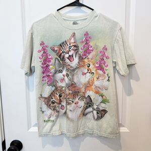 The Mountain Mens Kitty Selfie T Shirt Size Small Crazy Cat Graphic Tee Logo